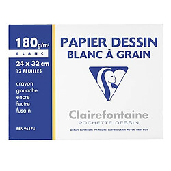 Pochette 12 feuilles A4+ Clairefontaine C à grain 180g