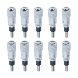 10x 0-6.5mm Butée de Tête 0,01 Micromètre, Métrique, Face Sphérique Tête de micromètre en acier inoxydable