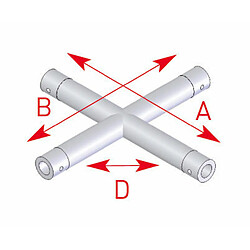 57EX5041 / Angle 4 départs horizontal 90 degrés - longueur 0,45 x 0,45 m ASD