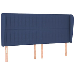 Maison Chic Tête de lit scandinave avec oreilles,meuble de chambre Bleu 183x23x118/128 cm Tissu -MN38288