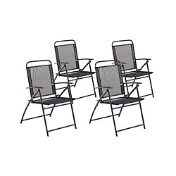 Beliani Lot de 4 chaises Métal Noir LIVO