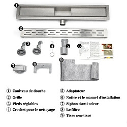 Aica Sanitaire Aica Caniveau de douche italienne 100 cm en acier inoxydable Linéaire pas cher