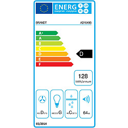 Hotte décorative murale 90cm 603m3/h noir - ad1049b - BRANDT