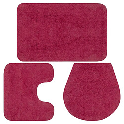 vidaXL Jeu de tapis de salle de bain 3 pcs Tissu Fushsia 