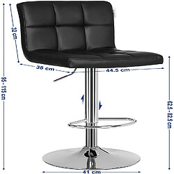 Avis Helloshop26 Lot de 2 chaises tabourets de bar rotatif noir 12_0000054