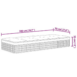 vidaXL Matelas à ressorts ensachés moyen plus 70x200 cm pas cher