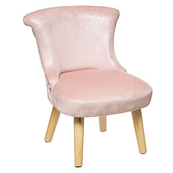 Atmosphera, Createur D'Interieur Fauteuil crapaud pour enfant effet velours - Rose