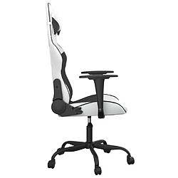 Acheter Maison Chic Chaise Gaming | Chaise de jeu de massage Ergonomique | Chaises de Bureau Blanc et noir Similicuir -GKD49356