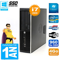 PC HP Compaq 8300 SFF Core I7-2600 RAM 4Go Disque 960 Go SSD Graveur DVD Wifi W7 - Occasion