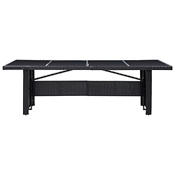 vidaXL Table de jardin Noir 240x90x74 cm Résine tressée et verre