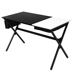 Helloshop26 Bureau d'ordinateur de bureau 120cm tiroir cubique sac de rangement latéral station de travail moderne et élégante pour ordinateur portable noir 20_0004834