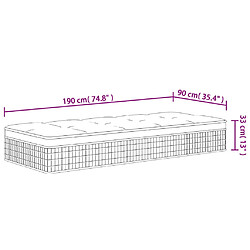 vidaXL Matelas à ressorts ensachés moyen plus 90x190 cm pas cher