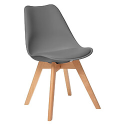 Toilinux Lot de 4 Chaises design scandinave Baya - Gris foncé