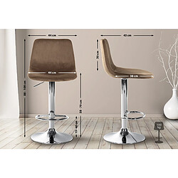 Non Tabouret de bar Divo velours chrome