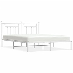 Maison Chic Lit adulte - Cadre de lit métal avec tête de lit,Structure du lit Contemporain pour chambre blanc 183x213 cm -MN64587