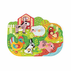 Puzzle en bois premier âge Happy farm - Janod