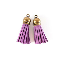 Graines Creatives 2 minis pompons en suédine 4 m - violet