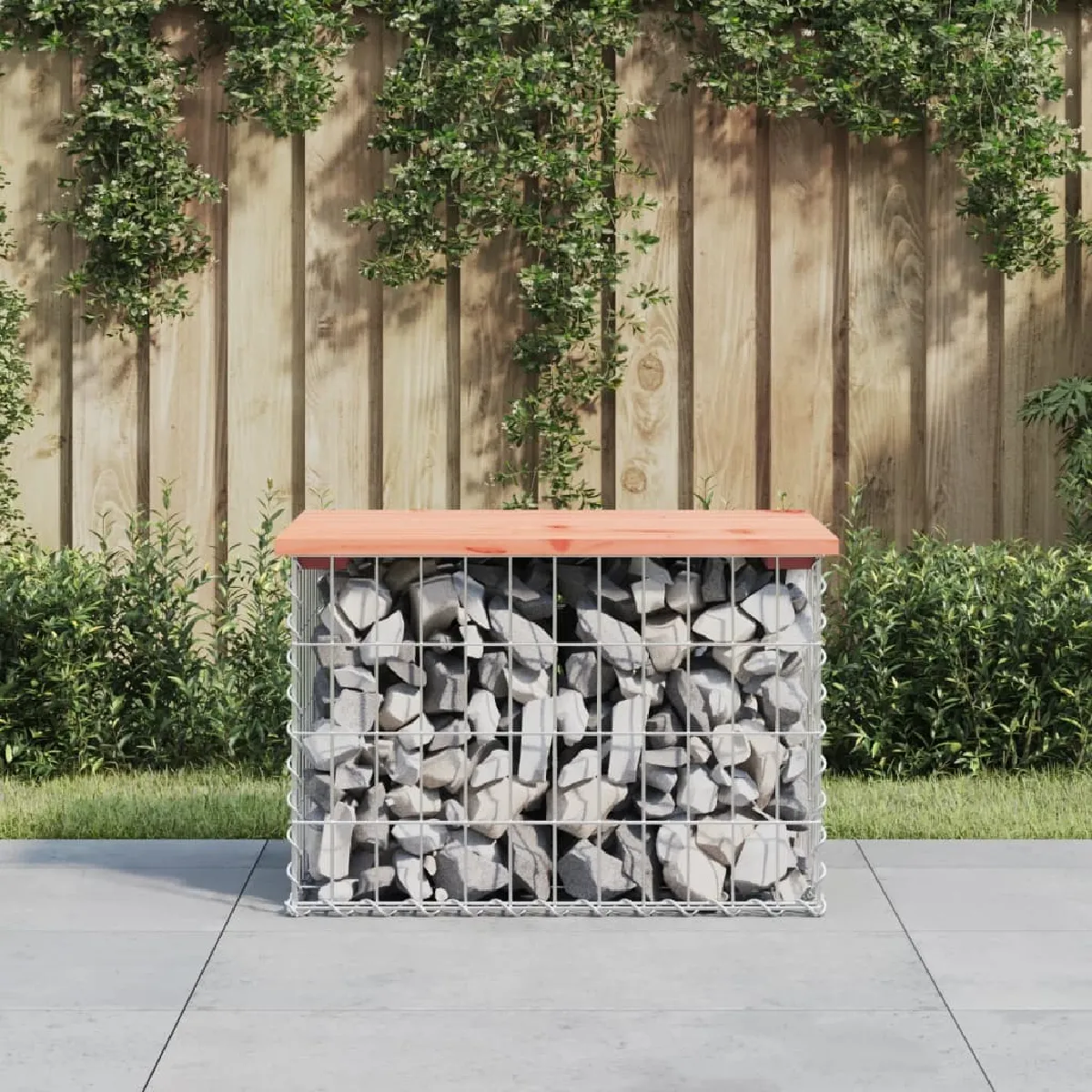 Maison Chic Banc de jardin | Banquette de jardin | Chaise Relax design gabion 63x44x42 cm bois massif de douglas -MN70476