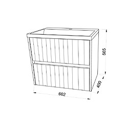 Acheter Kiamami Valentina MEUBLE DE SALLE DE BAINS AVEC LAVABO 60CM BLANC MAT CANNETTATO | CORTINA