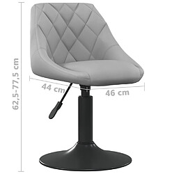 vidaXL Tabouret de bar Gris clair Velours pas cher