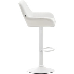 Acheter Decoshop26 Lot de 2 tabourets de bar repose-pieds en forme d'arc en métal blanc assise en PVC blanc 10_0004027