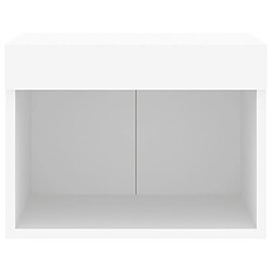 Maison Chic Table de chevet | Table de nuit murale avec lumières LED blanc -GKD95120 pas cher