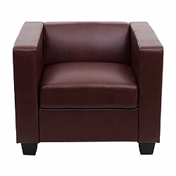 Mendler Fauteuil chaise lounge Lille ~ similicuir, rouge-brun