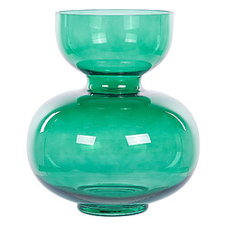 Beliani Vase à fleurs PALAIA Verre 27 cm Vert