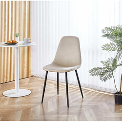 Acheter Hooma Lot de 4 chaises scandinaves confortables en velours et métal - Beige