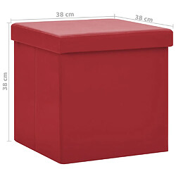 vidaXL Tabouret de rangement pliable Rouge bordeaux PVC pas cher