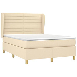 Avis Maison Chic Lit Adulte - Lit simple Lit à sommier tapissier avec matelas moelleux - Meuble de Chambre - Crème 140x190 cm Tissu -MN58236