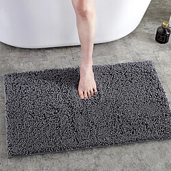 LUUCOZK Tapis de bain antidérapants, absorbants, à séchage rapide, décoration de salle de bain, gris foncé-50x80cm 