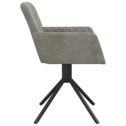 Acheter vidaXL Chaises pivotantes à manger lot de 2 Gris clair Velours