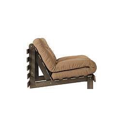 Inside 75 Fauteuil convertible futon ROOTS pin carob brown matelas mocca couchage 90 x 200 cm pas cher