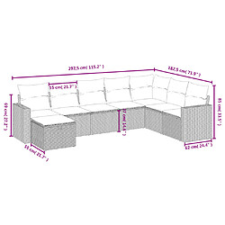 Avis vidaXL Salon de jardin 8 pcs avec coussins noir résine tressée