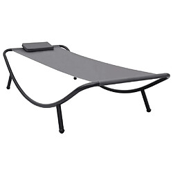 vidaXL Lit de jardin Gris 200x90 cm Acier