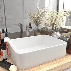 vidaXL Lavabo de luxe Blanc mat 41x30x12 cm Céramique 