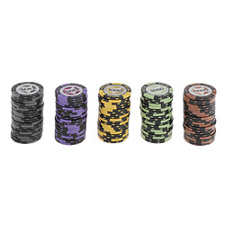 100pcs Jetons De Poker à Rayures De Blé Jetons De Casino 100500 1000 5000 10000 Jetons de poker de casino