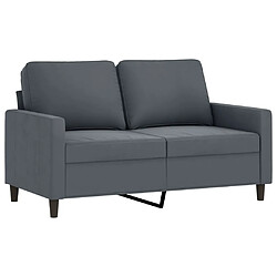 vidaXL Canapé à 2 places Gris foncé 120 cm Velours