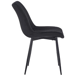 Avis Decoshop26 Chaise de salle à manger x1 couture décorative vertical avec pieds en métal noir mat et assise en velours noir 10_0002324