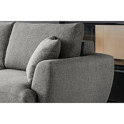 Acheter VENESETTI Canapé d'angle convertible - LARSON - en tissu Luxe - 5 places, gris foncé, angle gauche (vu de face)