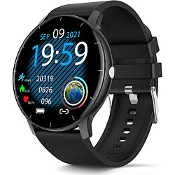 VANWIN Montre Connectée Homme Femmes - Smartwatch Ronde Étanche Ip67 Montres Bracelet Chronomètre Avec Cardiofréquencemètre Podomètre Fitness Tracker Sommeil Moniteur Compatible Avec Android Ios Noir