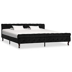 vidaXL Cadre de lit sans matelas noir velours 200x200 cm