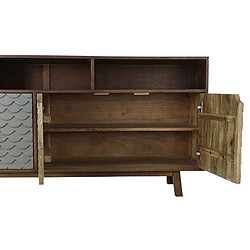 Avis Pegane Buffet meuble de rangement en bois de manguier coloris marron foncé/gris - Longueur 180 x Hauteur 75 x Profondeur 45 cm