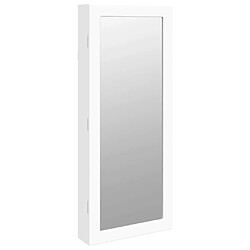 vidaXL Armoire à bijoux avec miroir et éclairage LED mural blanc