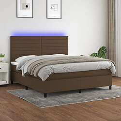 Sommier à lattes,Cadre à lattes de lit pour Adulte matelas et LED Marron foncé 160x200 cm -MN42600