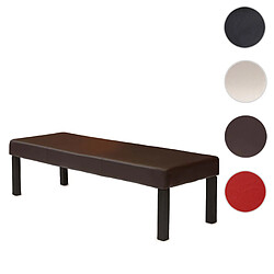 Mendler Banc banquette M37, simili-cuir mat ~ marron/pieds foncés, 120x49x43cm