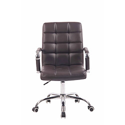 Decoshop26 Fauteuil de bureau sur roulettes hauteur réglable pivotant accoudoirs en PVC marron 10_0002459