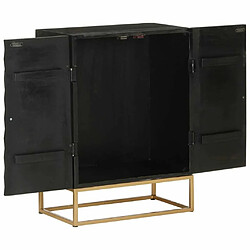 Acheter Maison Chic Buffet,Meuble de Rangement,commode pour salon,Cuisine Noir 55x34x75 cm Bois massif de manguier et fer -MN87023