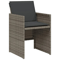 Acheter Maison Chic Ensemble de bistro 3 pcs avec coussins,Table + chaises + coussins de jardin gris résine tressée -GKD228564